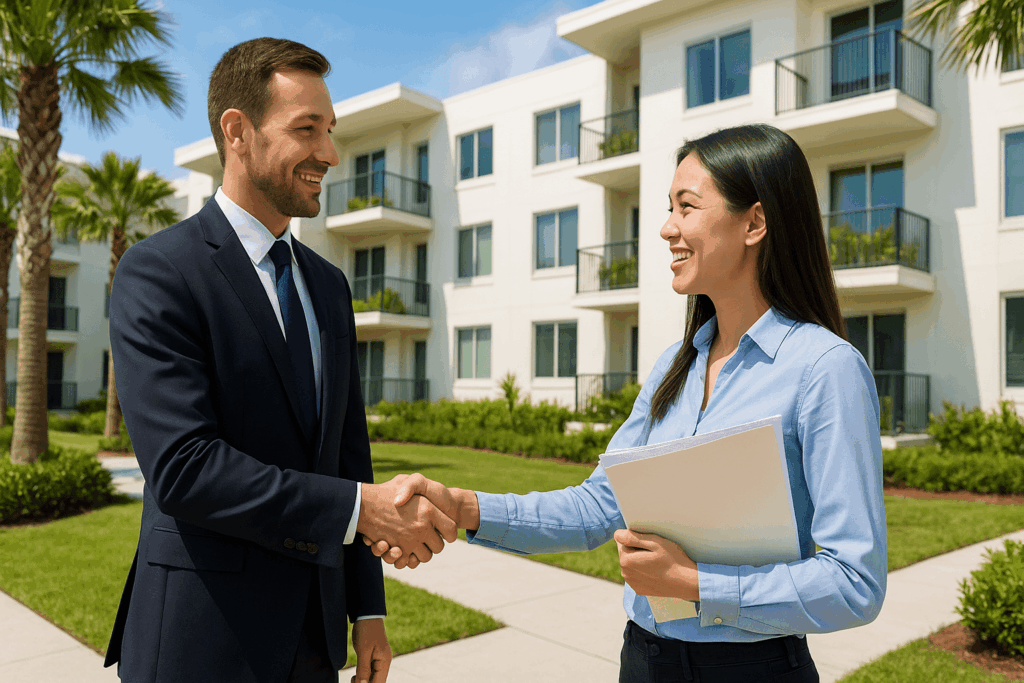 Professional Interaction at Modern Apartment
